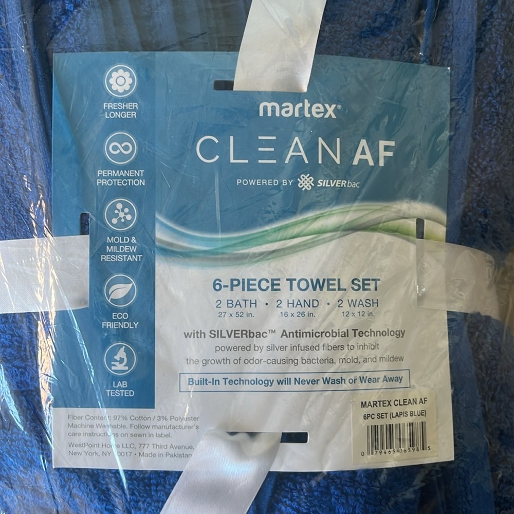 Brand new set of blue towels from Martex - Picture 3 of 3